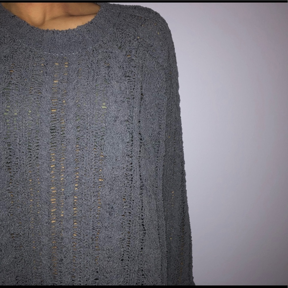 Cozy Blue Cable Knit Sweater
